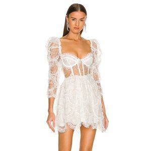 For Love & Lemons Tayla Mini Dress in White